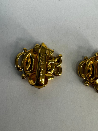 Christian Dior Vintage Logo Earrings