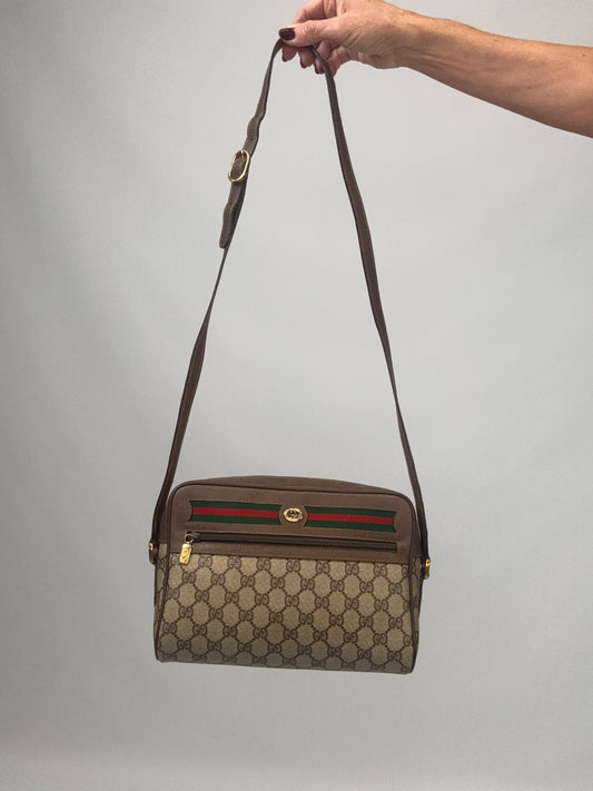 Gucci GG Supreme Web Sherry Line Crossbody - Vintage