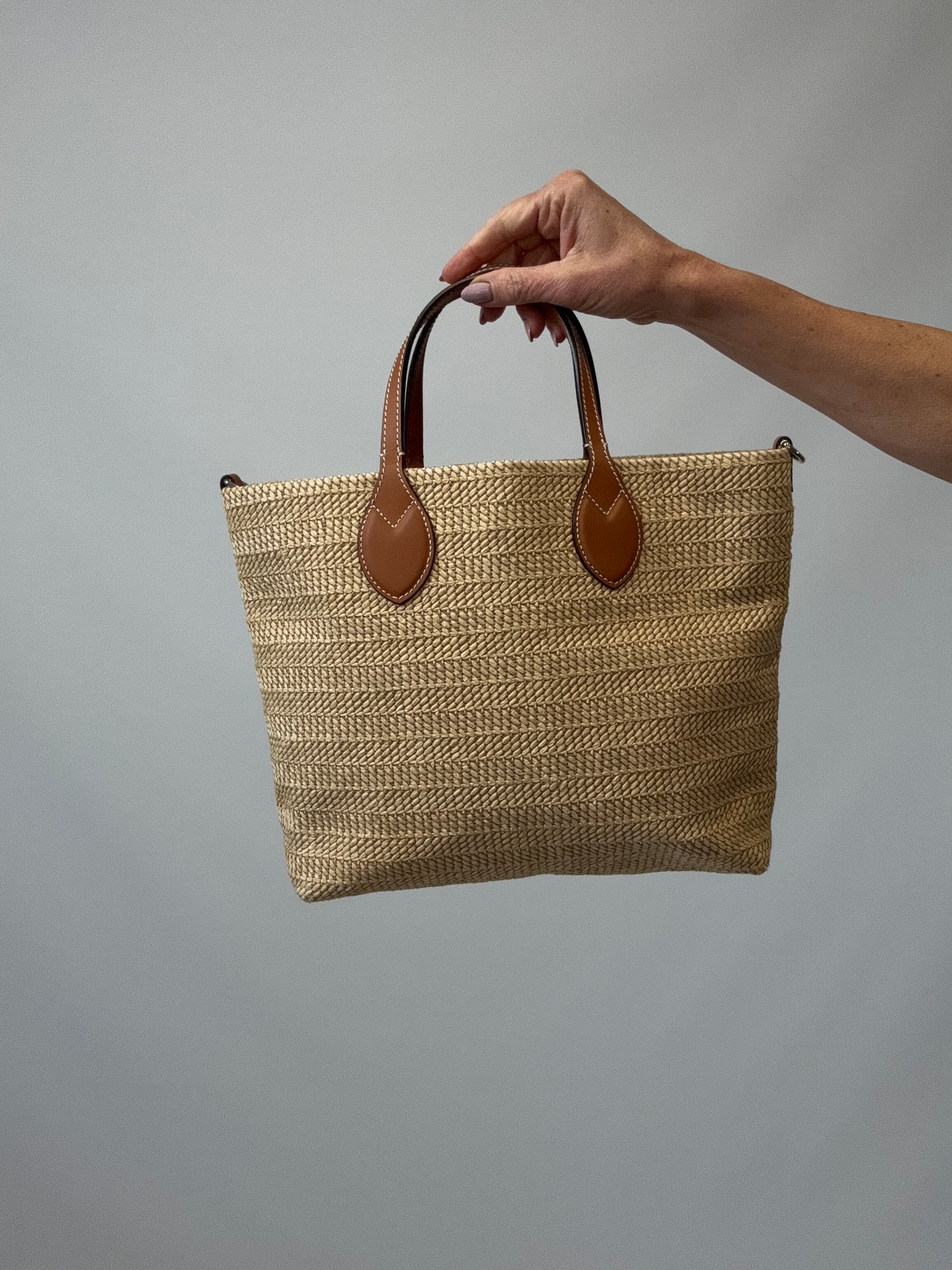 Gucci Logo Raffia Tote