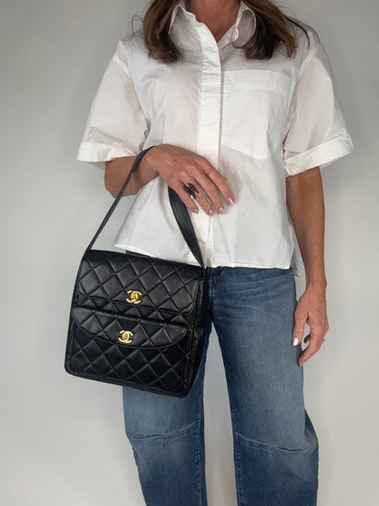 Chanel Vintage Double Turnlock Ulta Rare Lambskin Bag