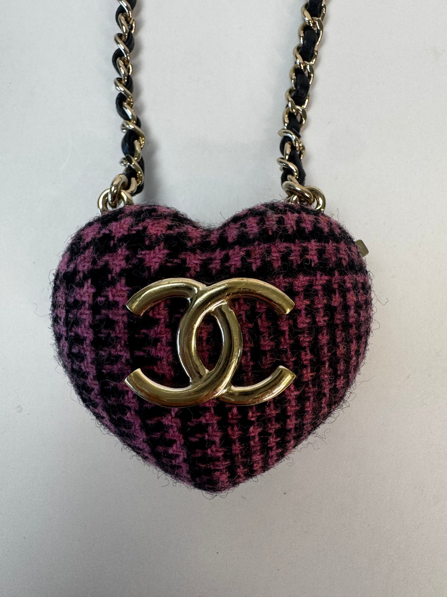 Chanel Tweed Heart Locket