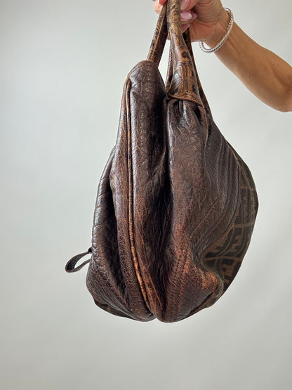 Fendi Vintage Zucca Tortuga Spy Bag — Brown