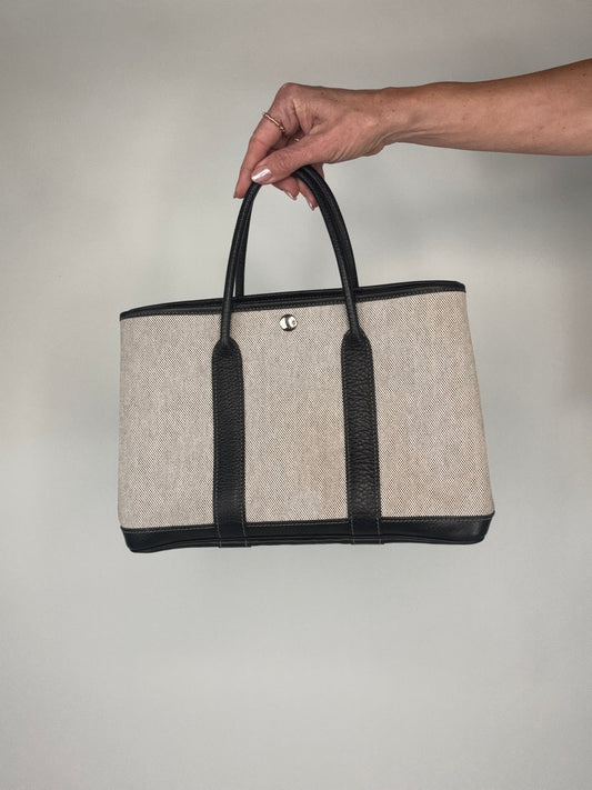 Hermes 30 TMP Garden Party Black Biege