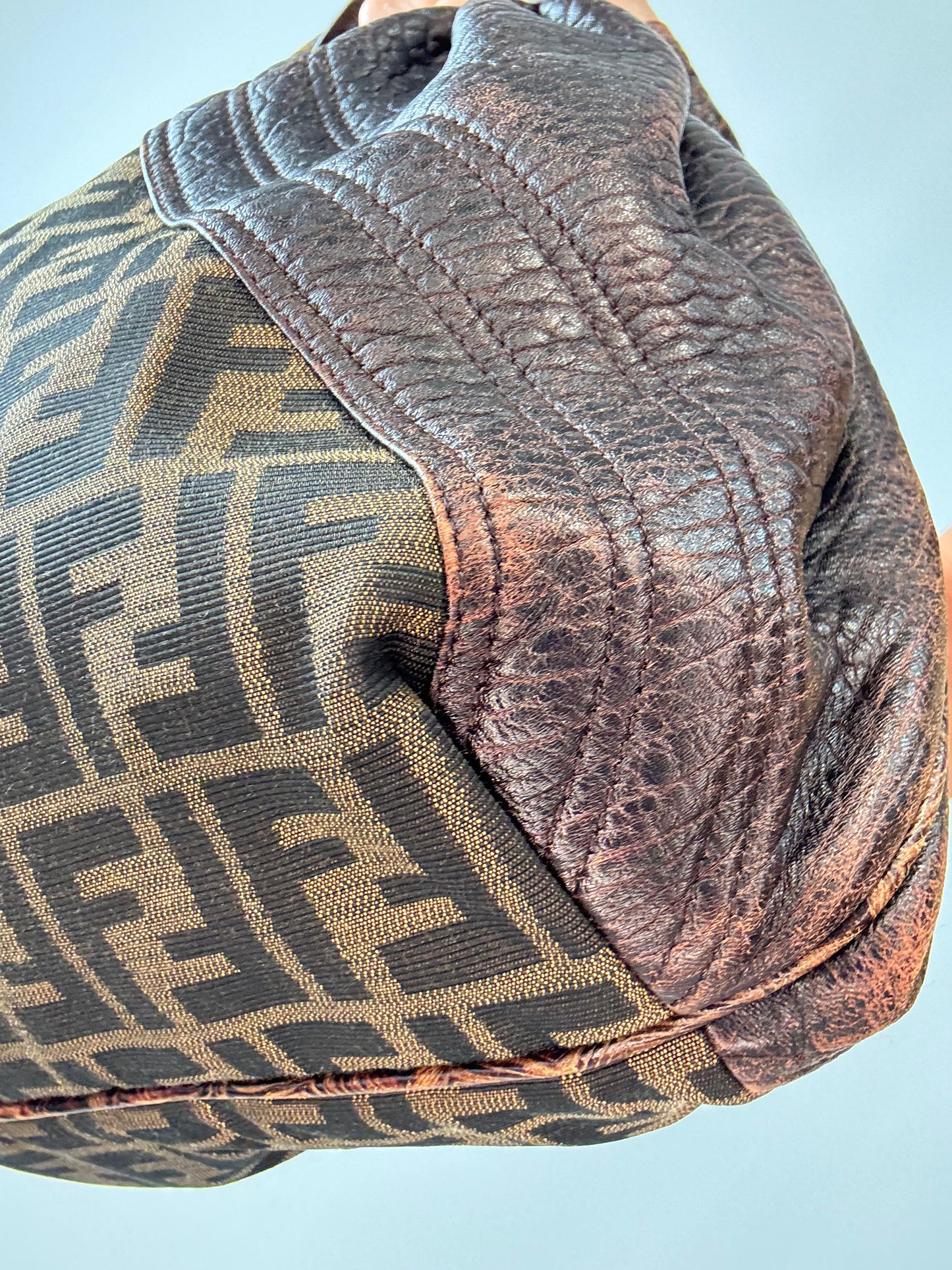Fendi Vintage Zucca Tortuga Spy Bag — Brown