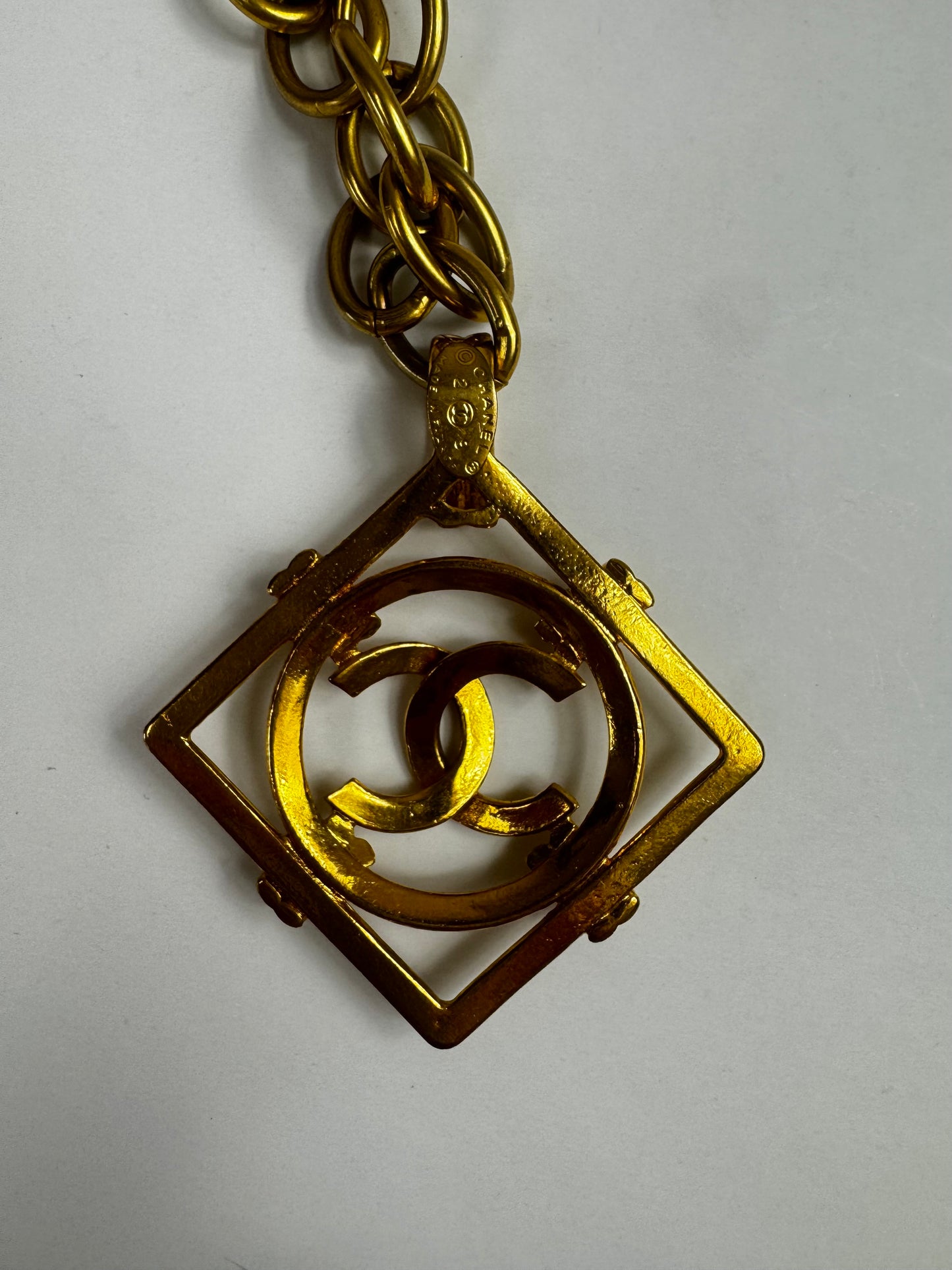 Chanel Vintage Diamond CC Pendant