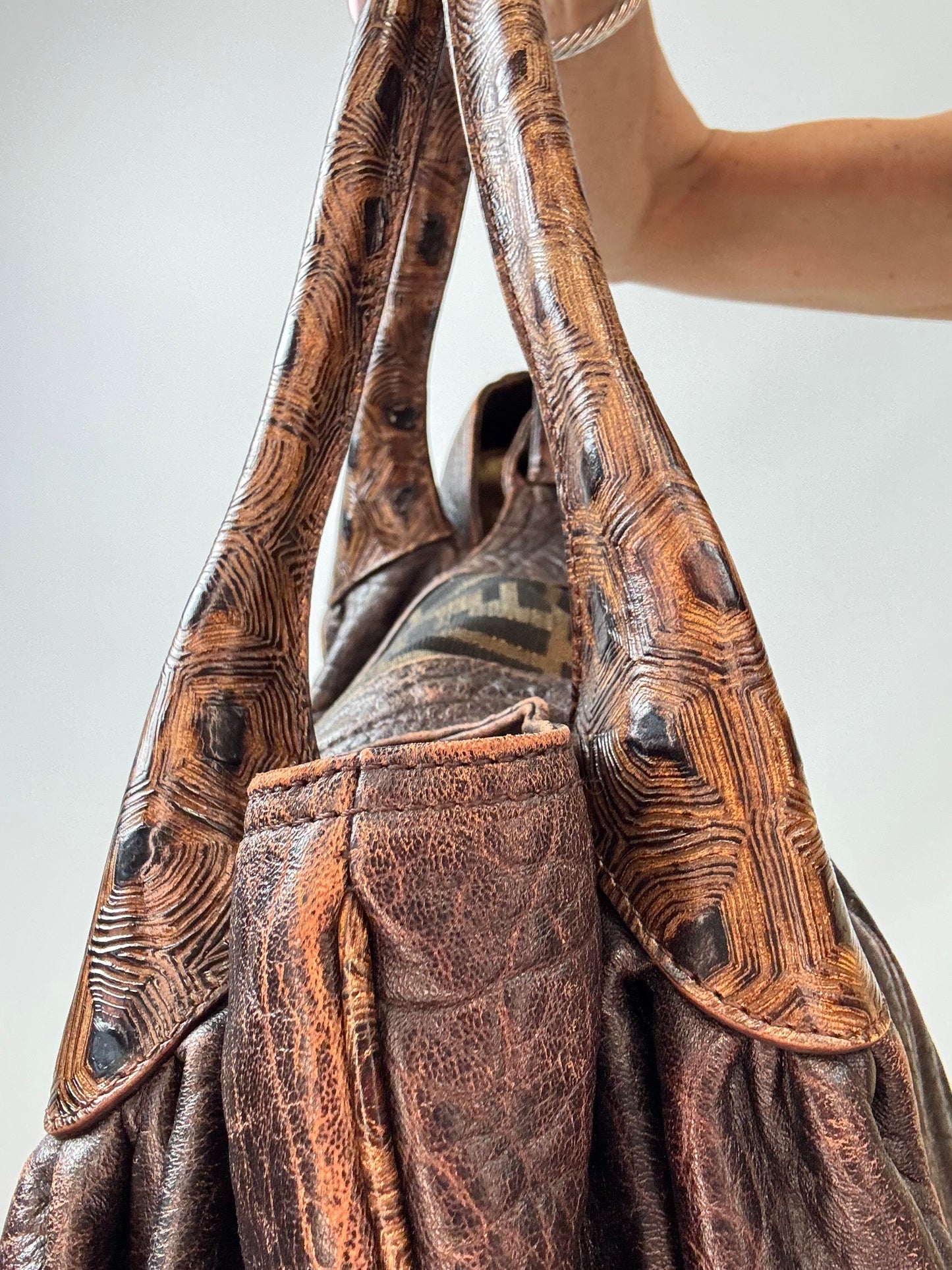 Fendi Vintage Zucca Tortuga Spy Bag — Brown