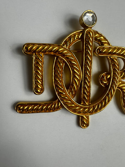 Dior Vintage Interlock Brooch