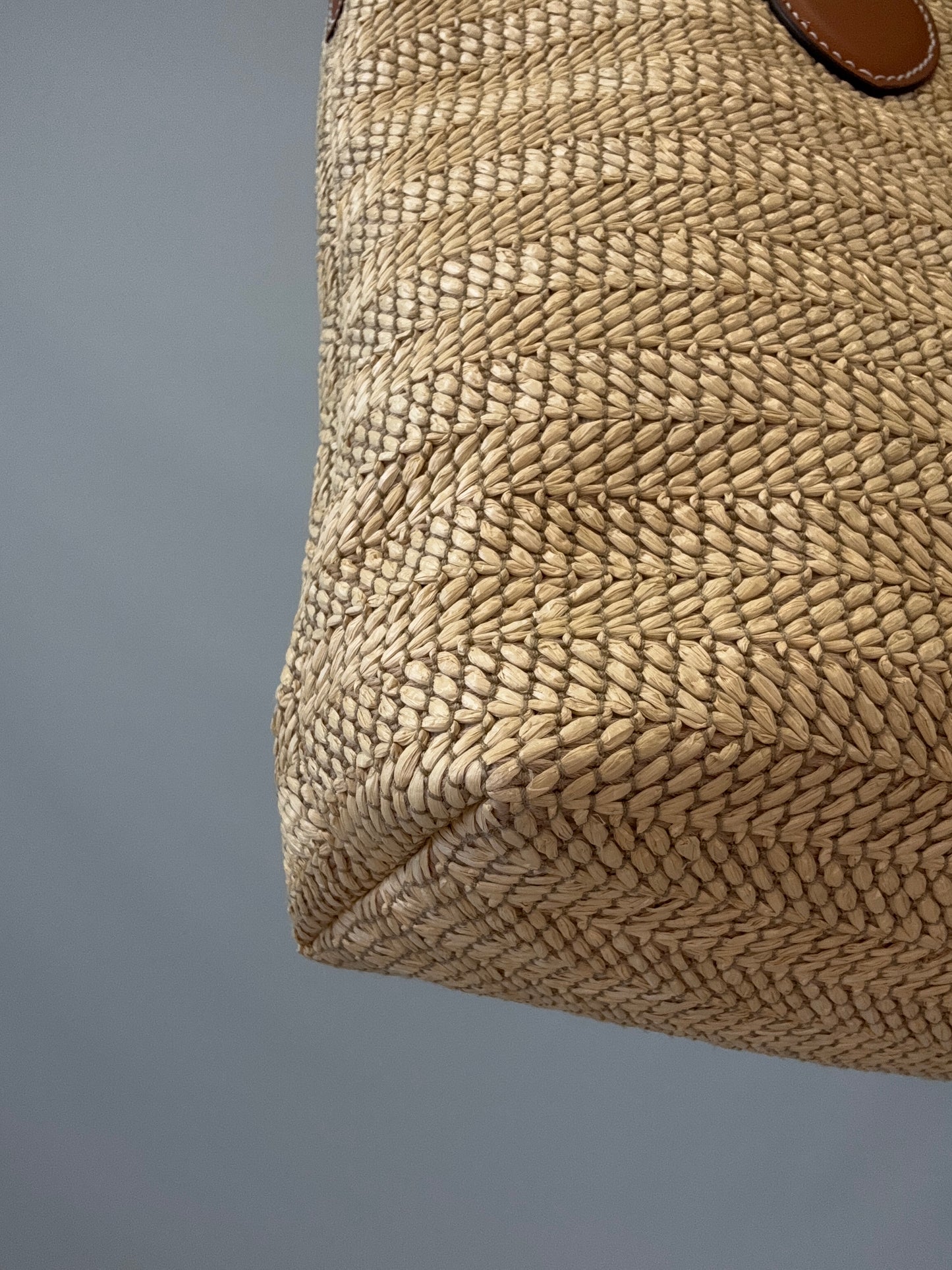 Gucci Logo Raffia Tote