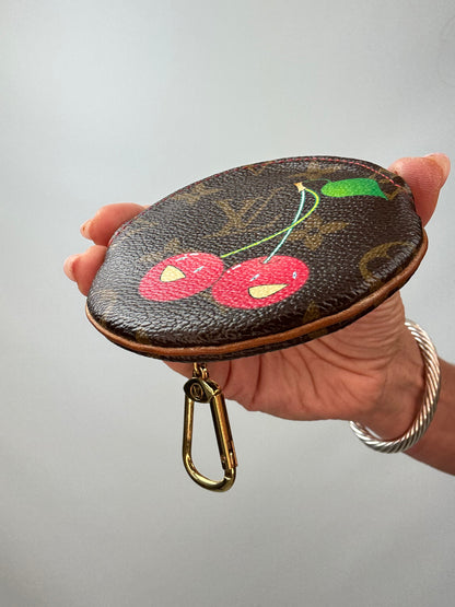 LOUIS VUITTON Monogram Cerises Round Coin Purse