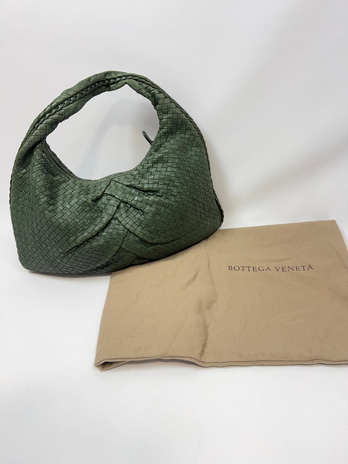 Bottega Veneta Intrecciato Large Knot Hobo — Olive Green Nappa Leather