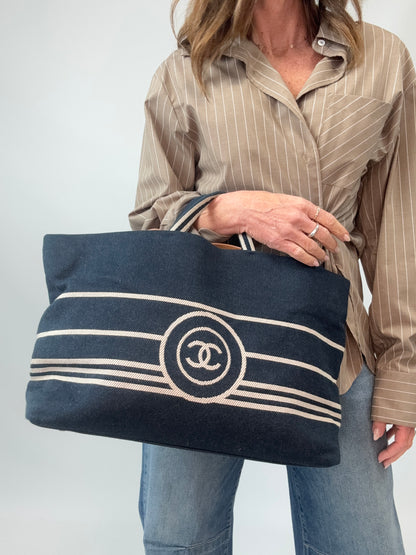 Chanel Denim Large Shopping Tote