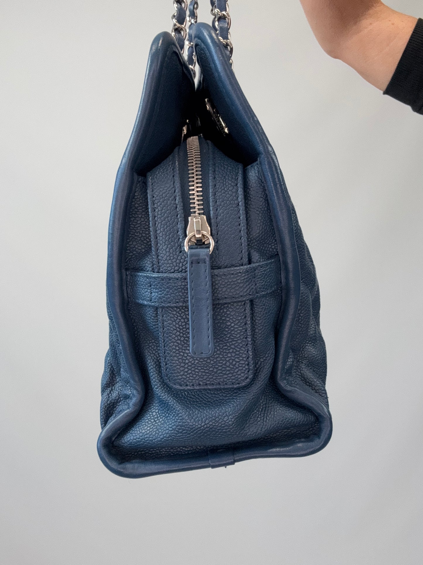 Chanel Caviar Large Quilted Tote - Blue