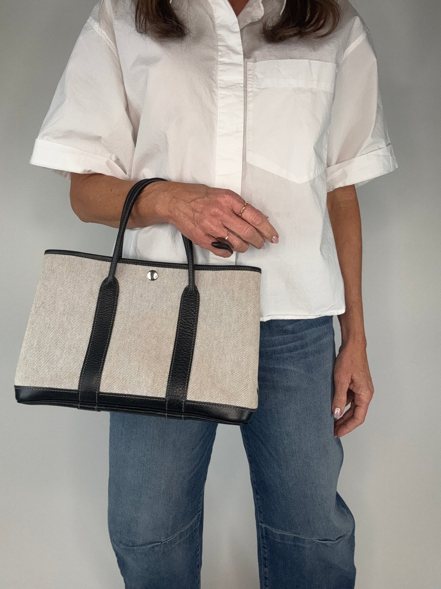 Hermes 30 TMP Garden Party Black Biege