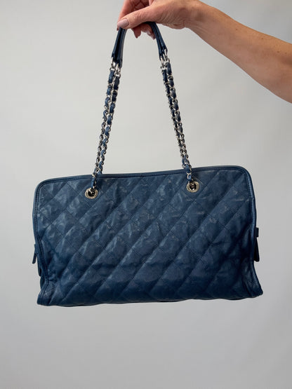 Chanel Caviar Large Quilted Tote - Blue