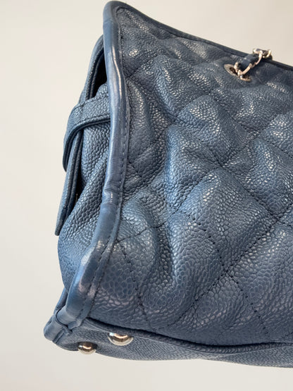 Chanel Caviar Large Quilted Tote - Blue