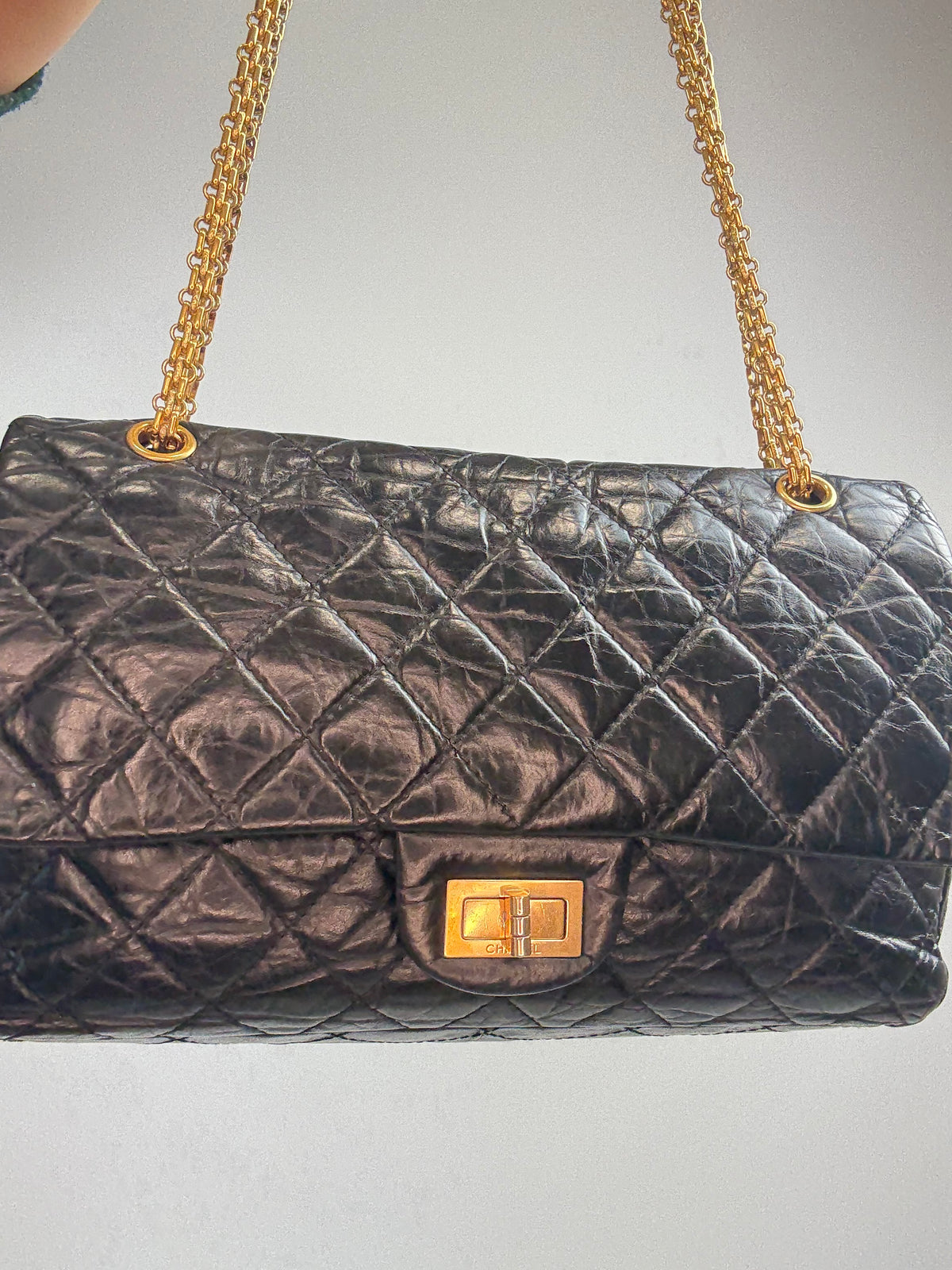Chanel 2010–2011 2.55 Reissue 227 Double Flap Bag — Black.