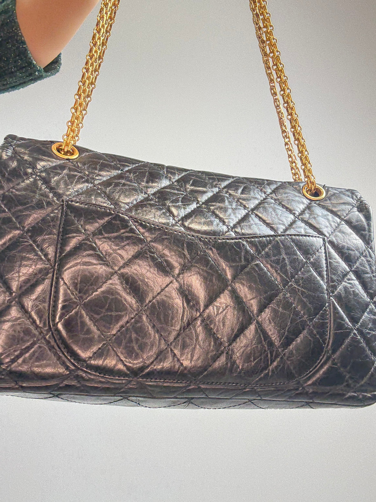 Chanel 2010–2011 2.55 Reissue 227 Double Flap Bag — Black.