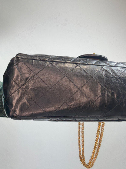 Chanel 2010–2011 2.55 Reissue 227 Double Flap Bag — Black.