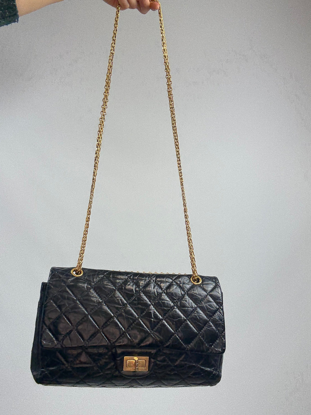 Chanel 2010–2011 2.55 Reissue 227 Double Flap Bag — Black.