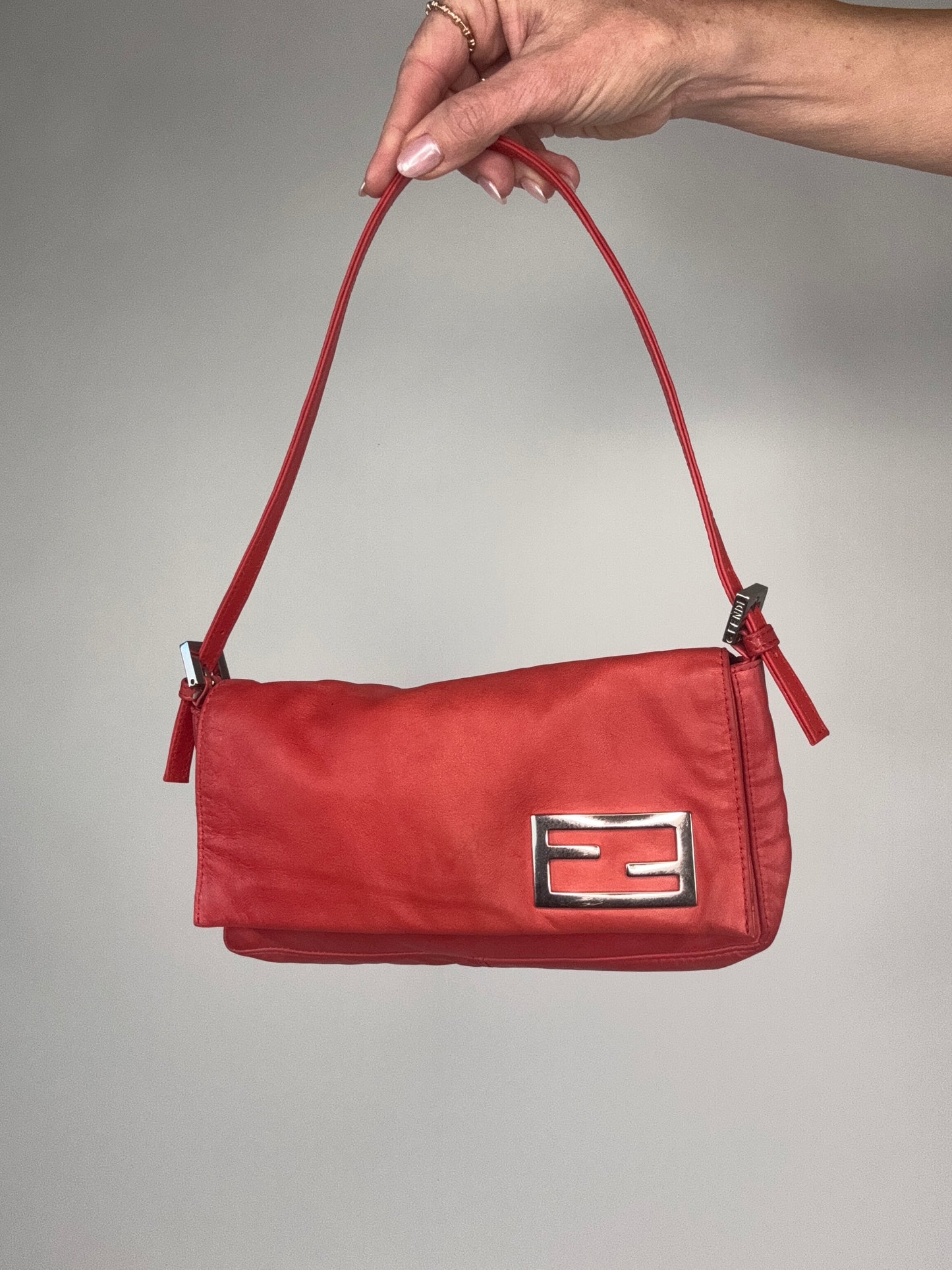 Fendi Vintage Nappa Leather Baguette Pochette