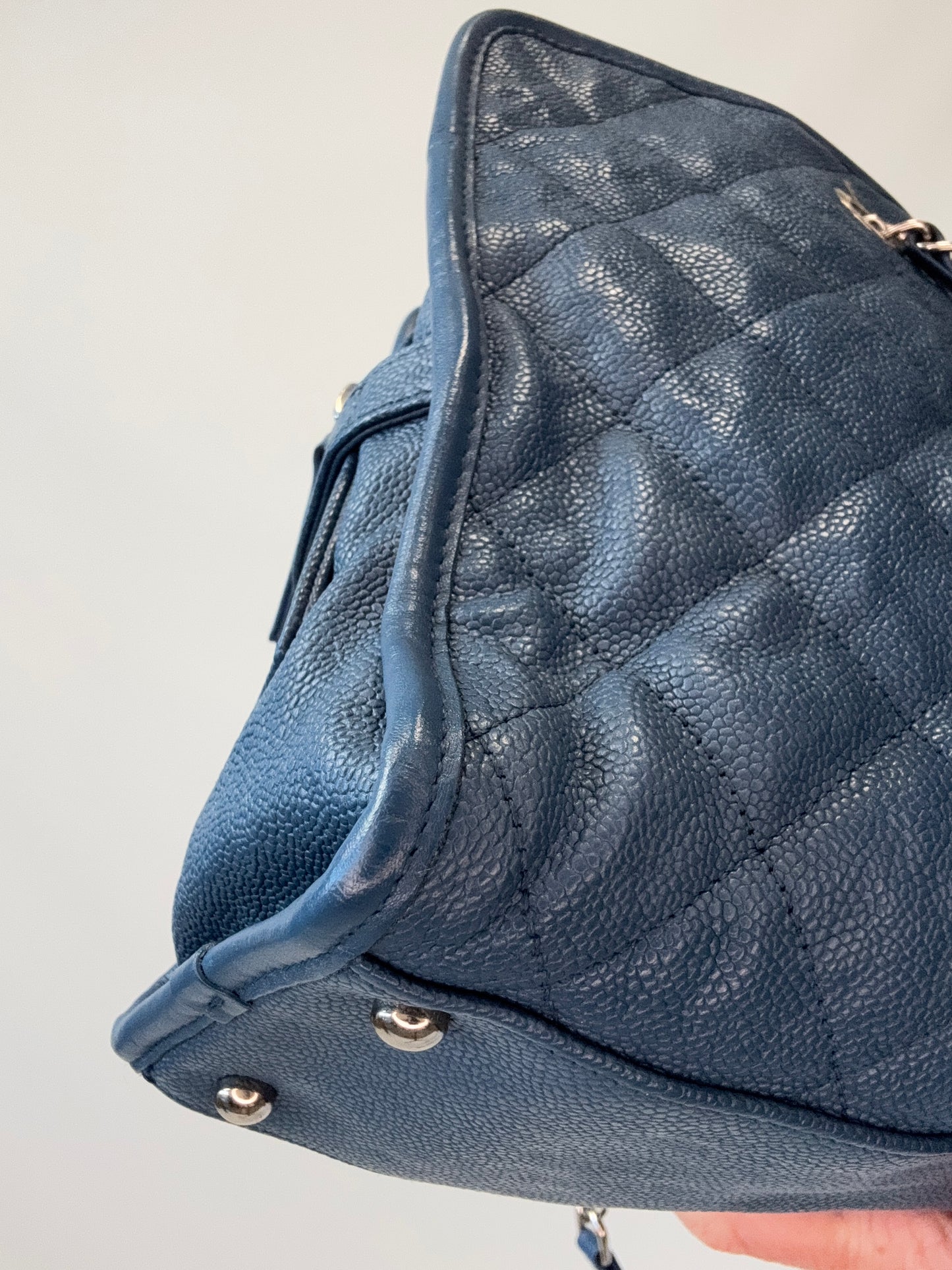Chanel Caviar Large Quilted Tote - Blue