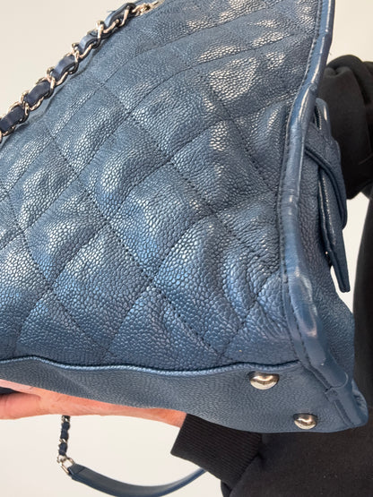 Chanel Caviar Large Quilted Tote - Blue