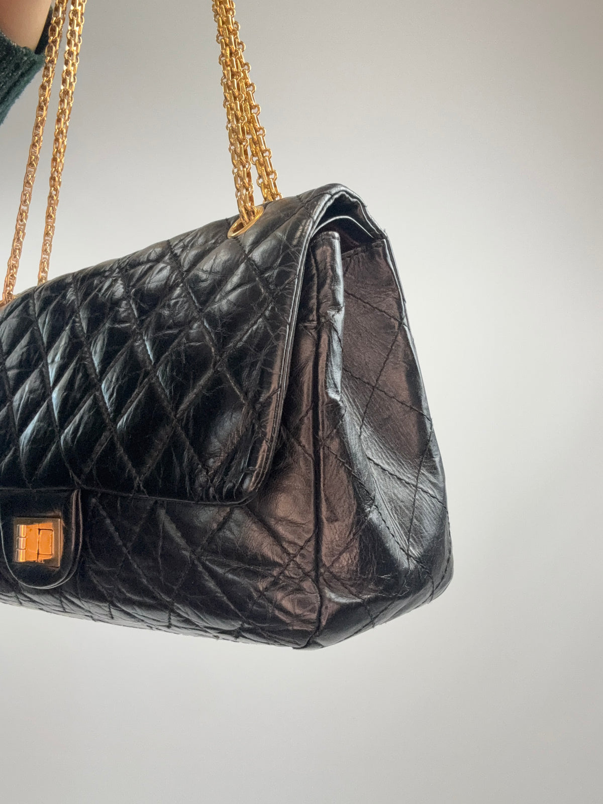 Chanel 2010–2011 2.55 Reissue 227 Double Flap Bag — Black.