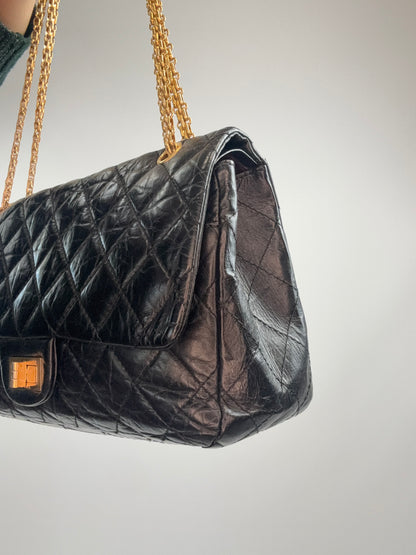 Chanel 2010–2011 2.55 Reissue 227 Double Flap Bag — Black.
