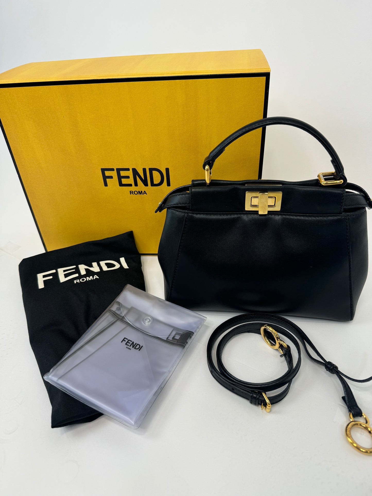 Fendi Mini Peekaboo Nappa Two way Bag