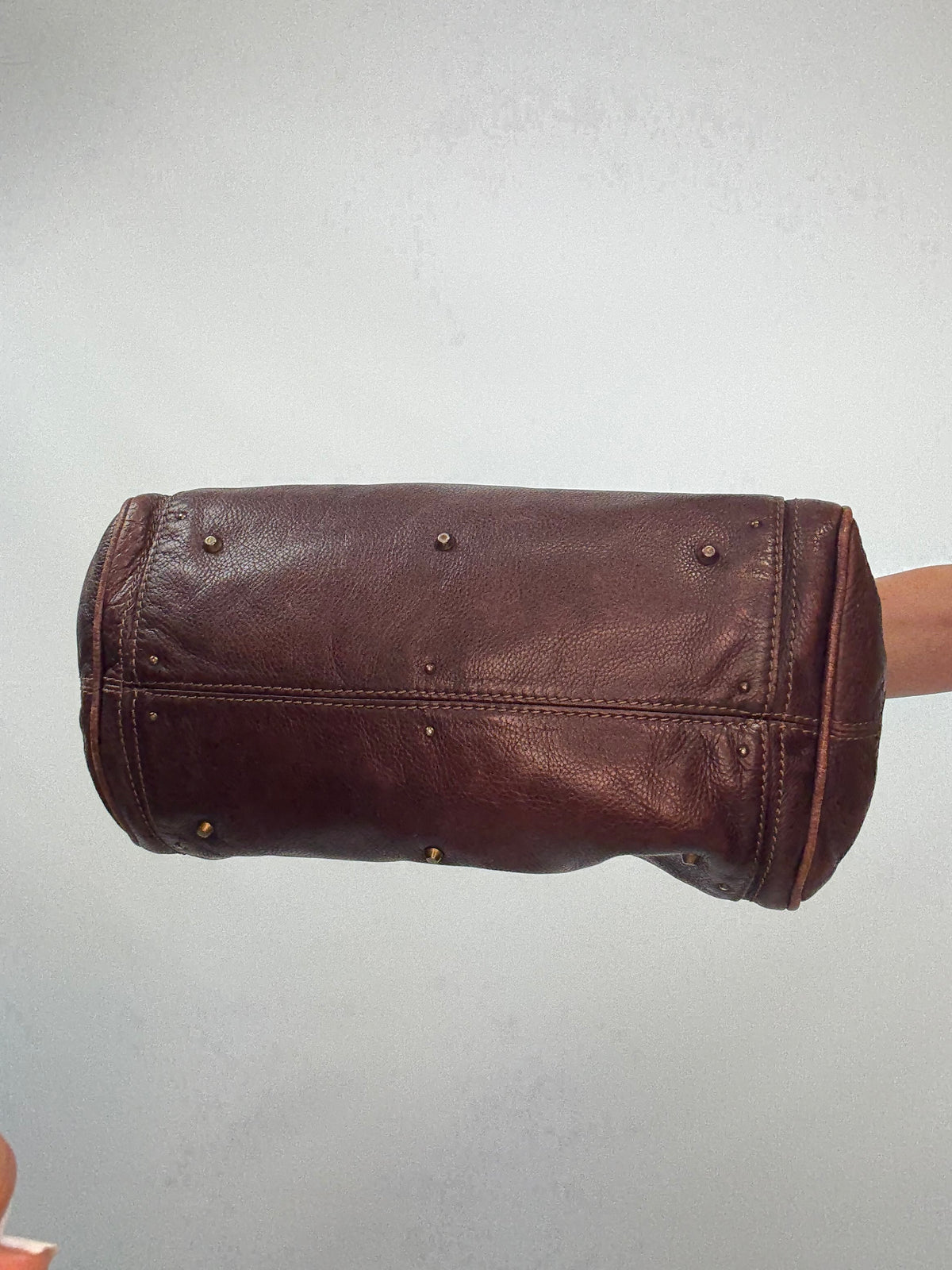 Chloé Paddington Leather Satchel — Chocolate Brown.