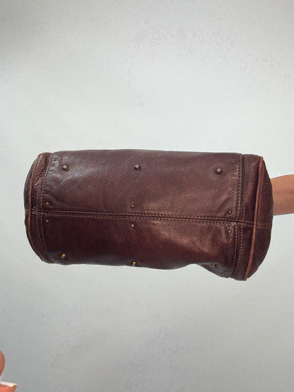 Chloé Paddington Leather Satchel — Chocolate Brown.
