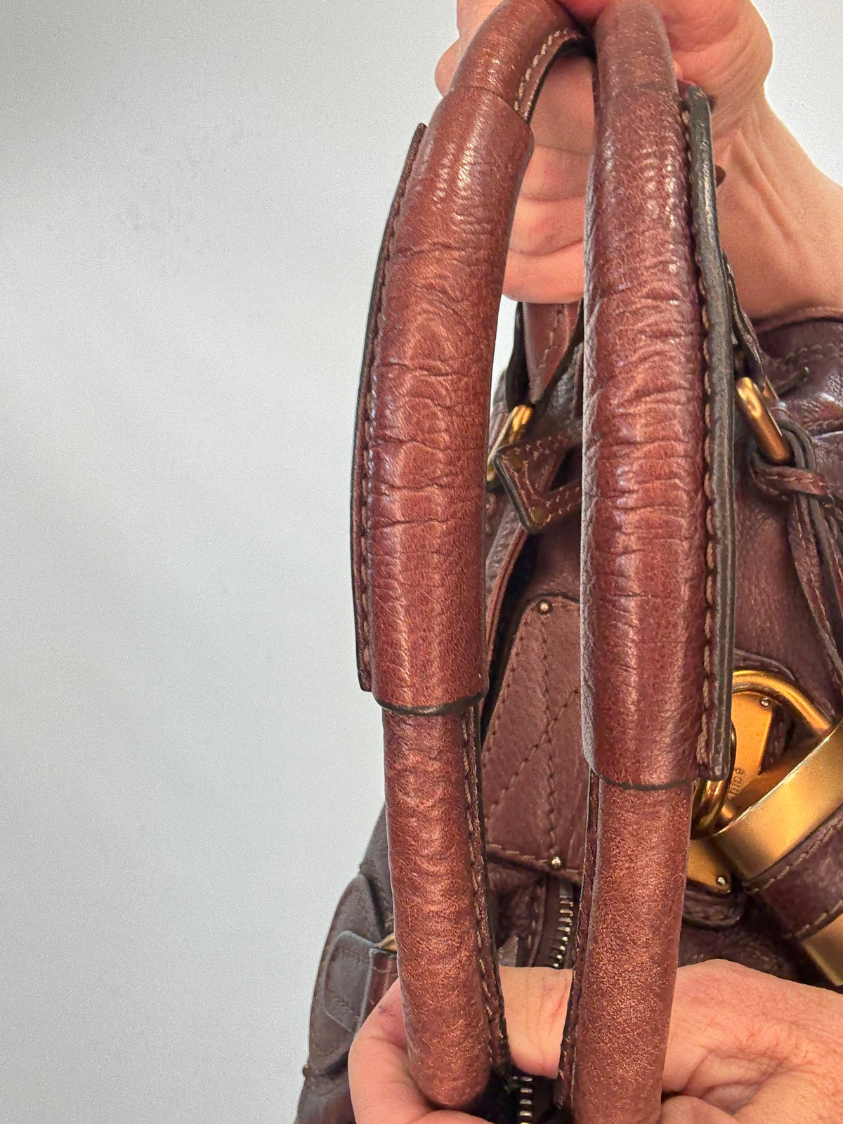 Chloé Paddington Leather Satchel — Chocolate Brown.
