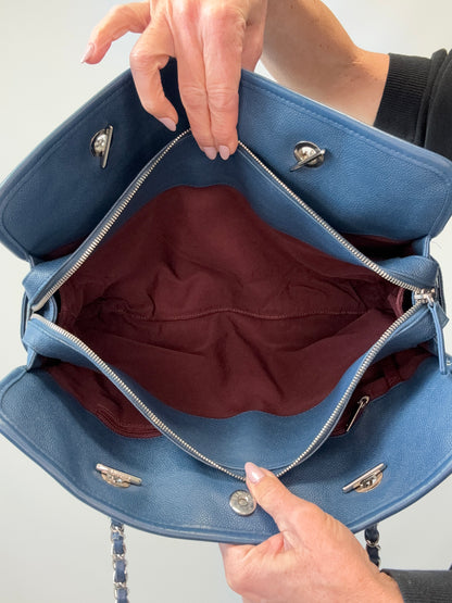 Chanel Caviar Large Quilted Tote - Blue