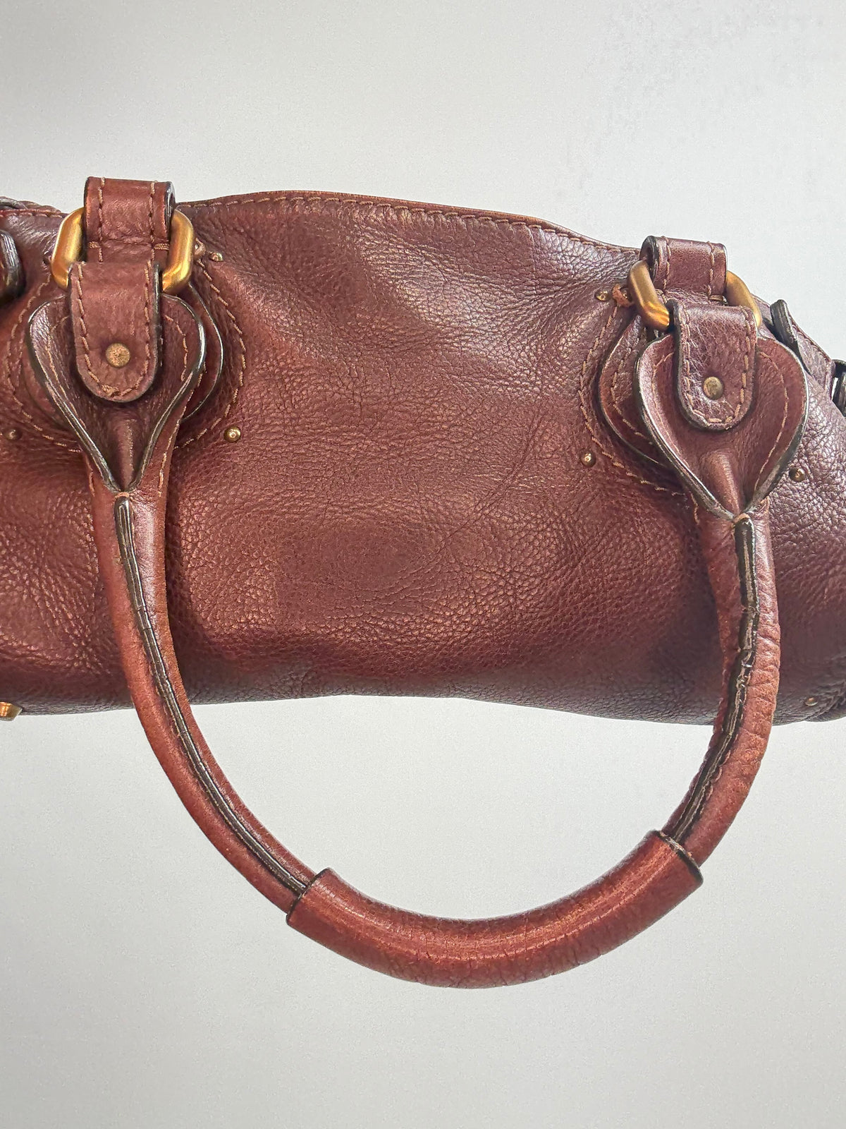 Chloé Paddington Leather Satchel — Chocolate Brown.