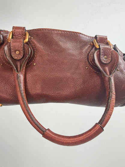 Chloé Paddington Leather Satchel — Chocolate Brown.