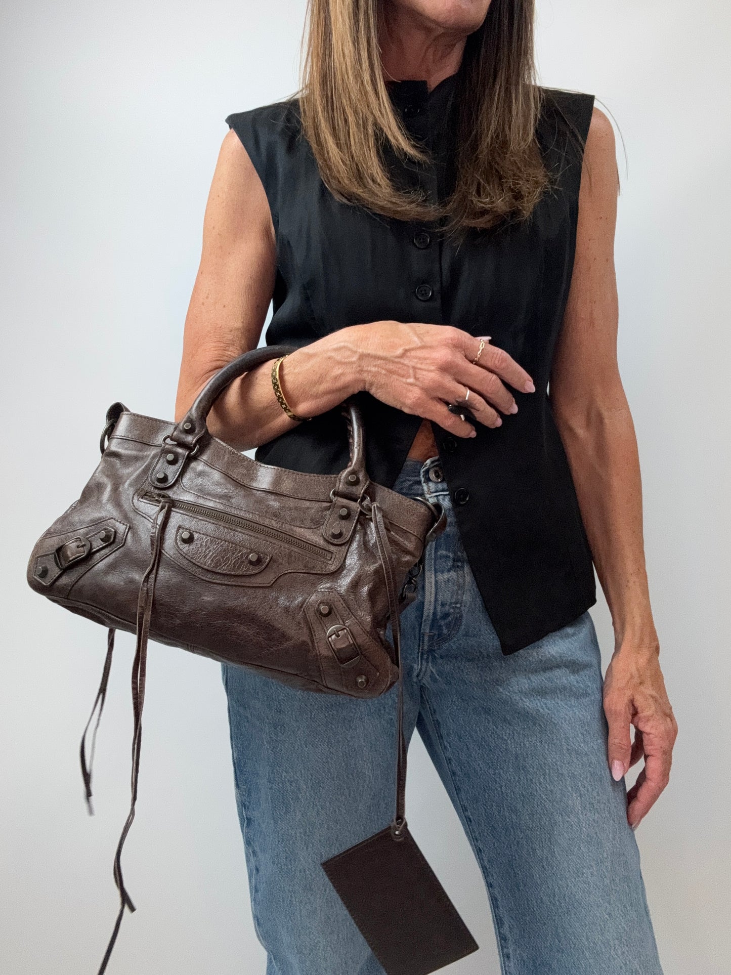 Balenciaga 2008 Classic First Motorcycle Bag — Brown Lambskin