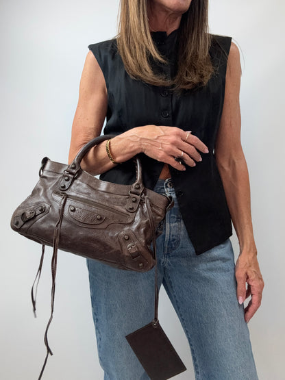Balenciaga 2008 Classic First Motorcycle Bag — Brown Lambskin
