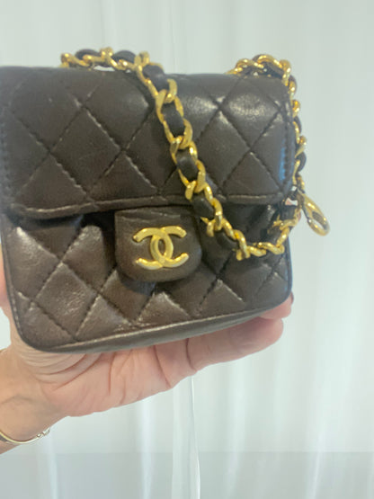 CHANEL Rare Matelasse Mini Mini Chain bag with chain belt