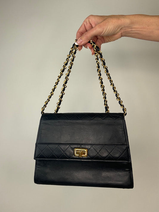 CHANEL Trapezoid Flap Bag Lambskin With Pouch