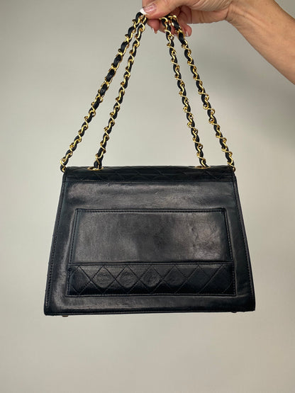 CHANEL Trapezoid Flap Bag Lambskin With Pouch