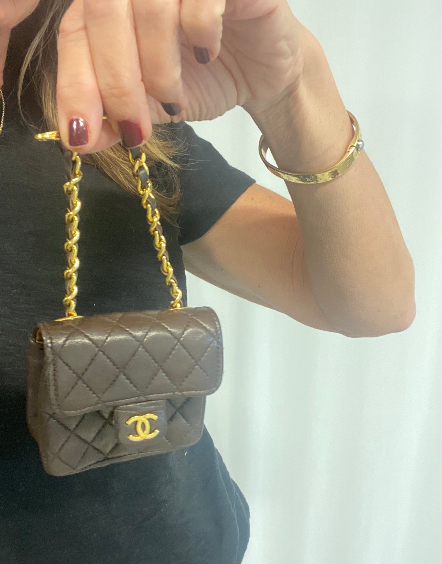 CHANEL Rare Matelasse Mini Mini Chain bag with chain belt