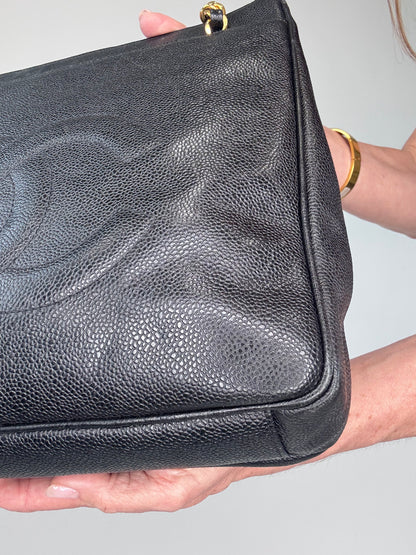Chanel Rare Cocomark Double Sided Tote Caviar Black