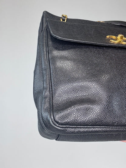 Chanel Rare Cocomark Double Sided Tote Caviar Black
