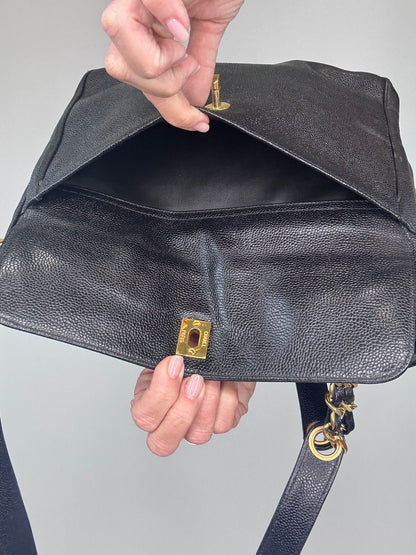 Chanel Rare Cocomark Double Sided Tote Caviar Black