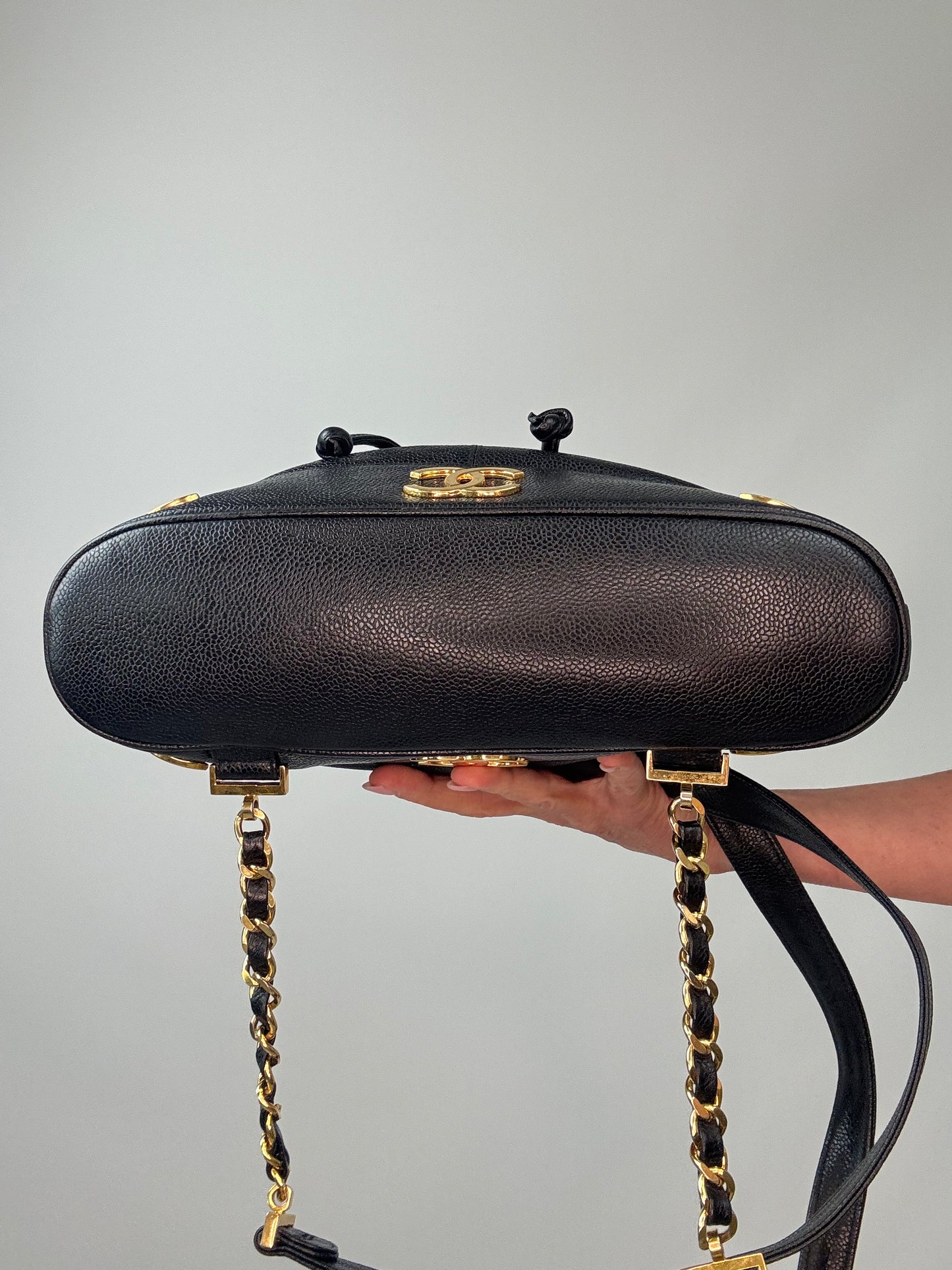 Chanel Vinatge Triple CC Caviar Backpack