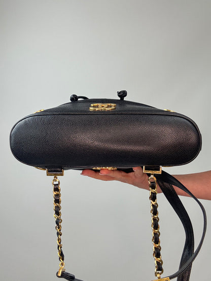 Chanel Vinatge Triple CC Caviar Backpack