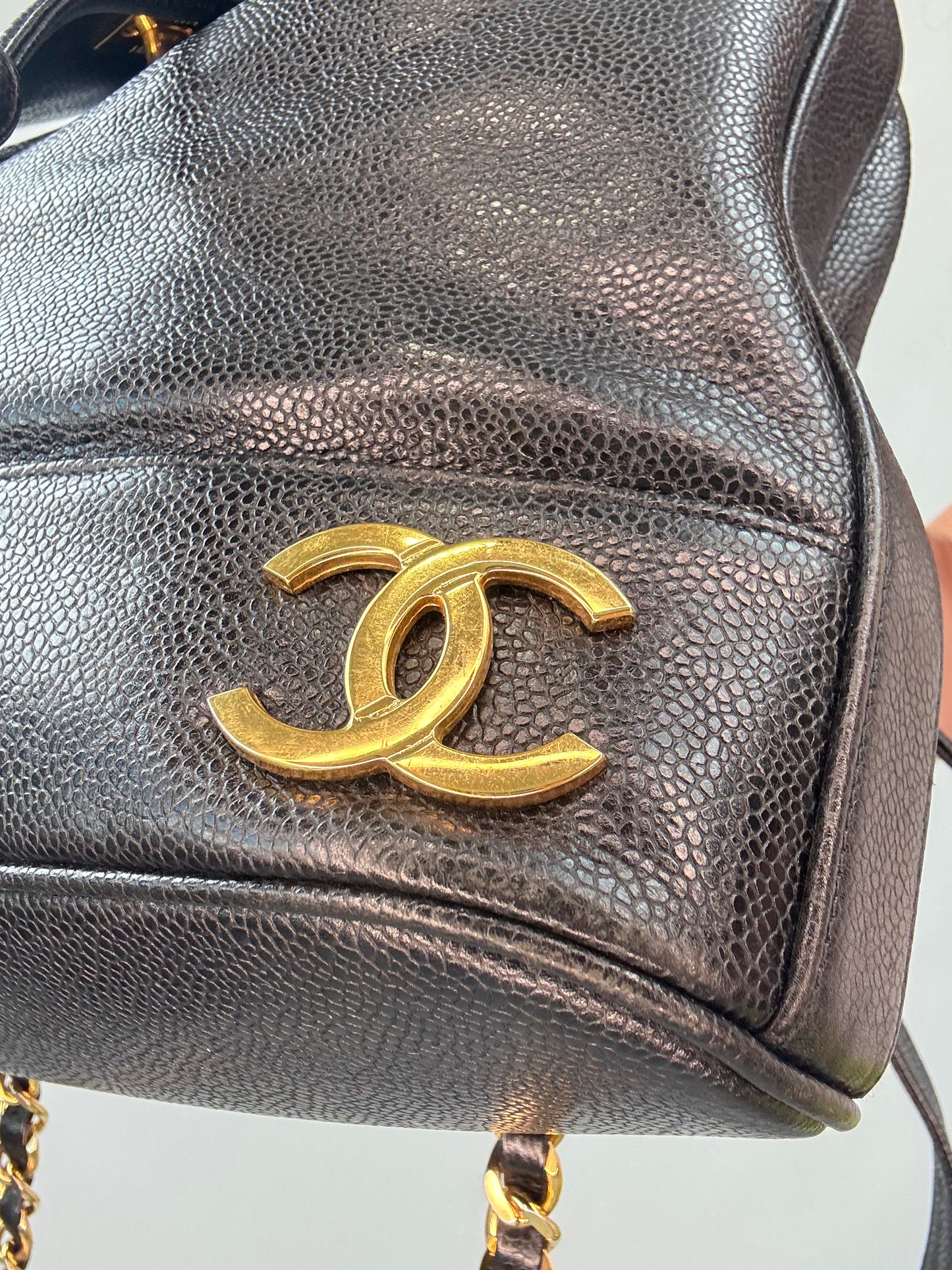 Chanel Vinatge Triple CC Caviar Backpack