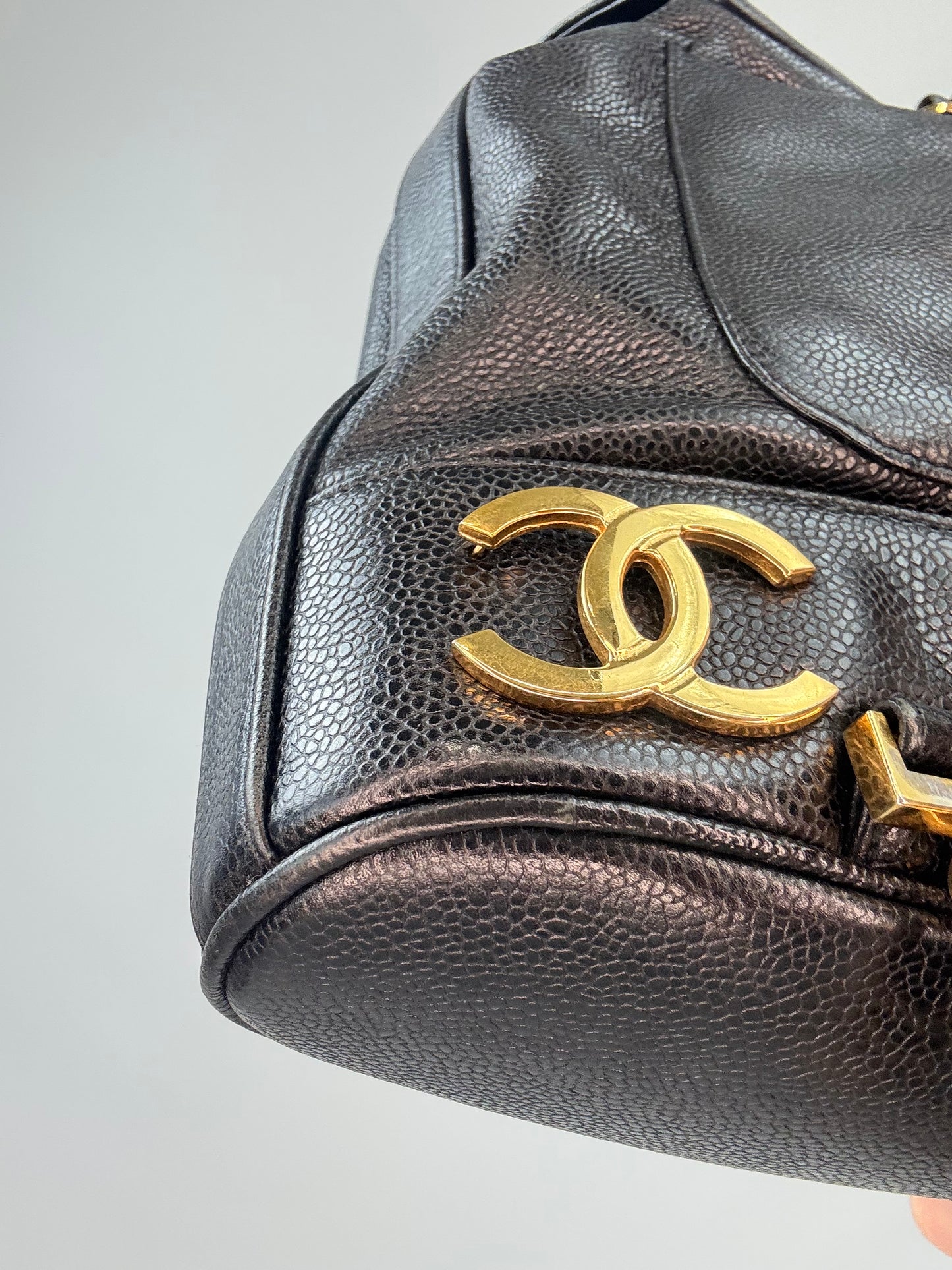 Chanel Vinatge Triple CC Caviar Backpack