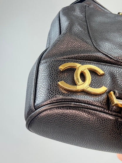 Chanel Vinatge Triple CC Caviar Backpack