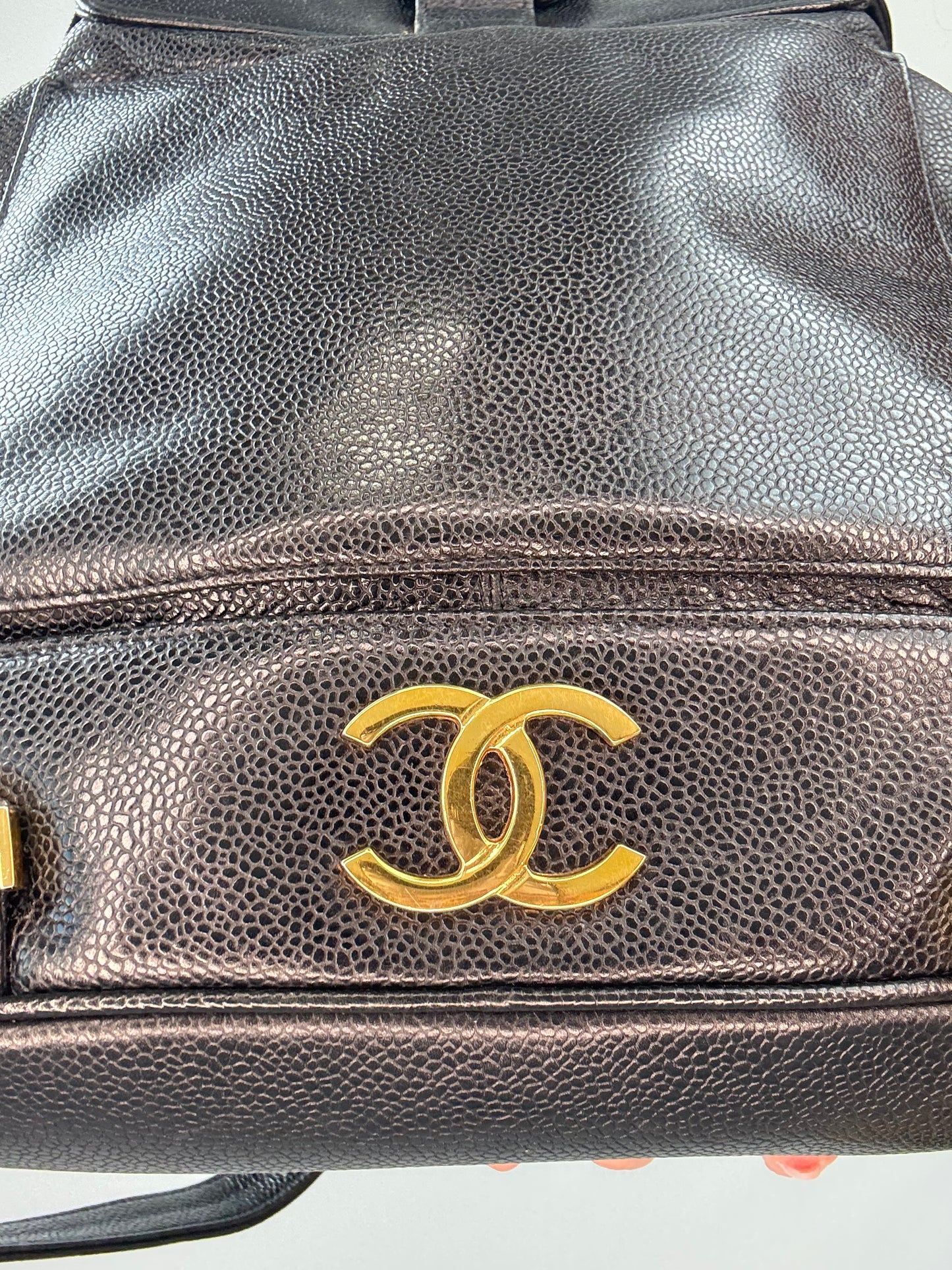 Chanel Vinatge Triple CC Caviar Backpack